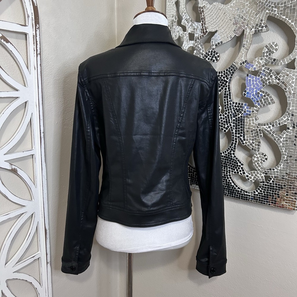 White House Black Market SIZE 10 Stretch Moto Jacket Goth Grunge - Picture 3 of 6